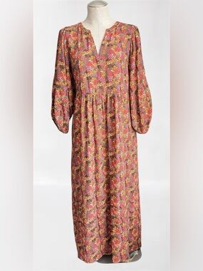 Marine Layer Lola Floral Print Midi Dress Size Large